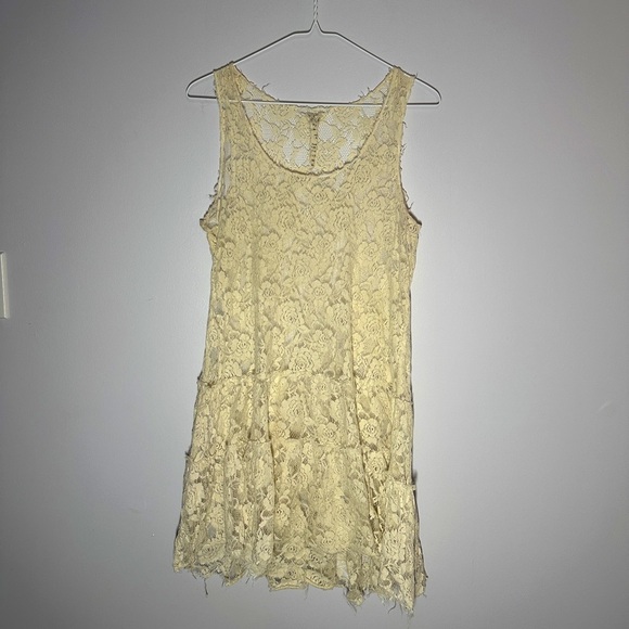 Free People Tops - free people cream lace overlay layering top size large